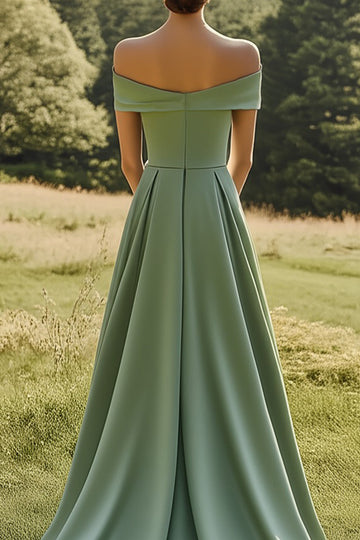 Sage A Line Off the Shoulder Formal Dress